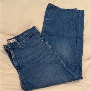 Madewell Women's Blue Denim Wide-Leg Jeans